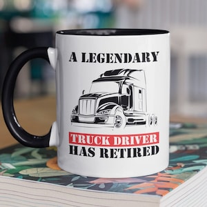 Gepensioneerd vrachtwagenchauffeur cadeau, Trucker pensioen geschenk, vrachtwagenchauffeur mok, een legendarische vrachtwagenchauffeur is met pensioen gegaan, Trucking Coffee Cup