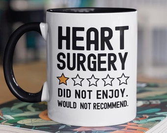Heart Surgery Gifts, Open Heart Surgery Mug, Heart Operation Coffee Cup, One Star Terrible, Zero Stars Review, Cardiac Double Triple Bypass