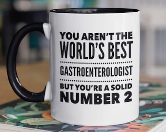 Cadeau de gastro-entérologue, cadeau de gastro-entérologue, tasse drôle de gastro-entérologue, meilleur numéro solide du monde 2