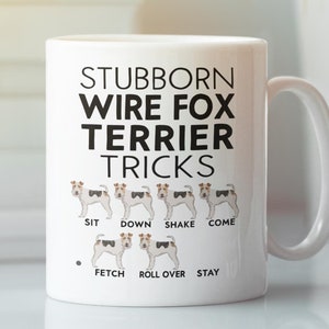 Mug Fox Terrier métallique têtu, cadeaux drôles de Fox Terrier métallique, tasse à café pour amoureux de Fox Terrier métallique pour animal de compagnie, cadeau d'anniversaire pour propriétaire passionné