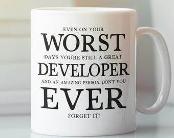 Presente para Desenvolvedor, Caneca Engraçada para Desenvolvedor Web, Caneca de Café do Pior Desenvolvedor de Todos os Tempos, Presente de Aniversário Sarcástico, Presente para o Melhor Desenvolvedor de Software