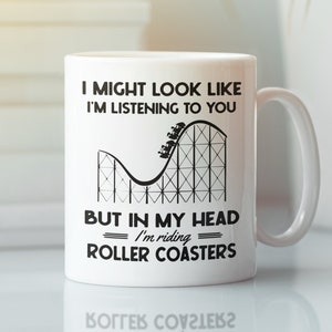 Roller Coaster Gifts, Funny Roller Coaster Mug, Rollercoaster Coffee Cups, Adrenaline Junkie Gift, Roller-coaster Theme Parks Gifts