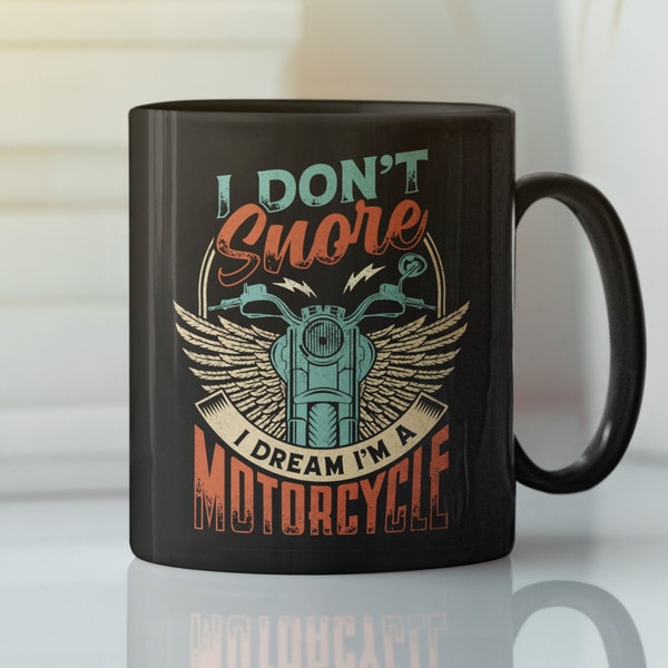 Ich träume, ich bin ein Motorrad, lustige Motorrad-Geschenke, Schnarchbecher, Biker-Geschenke, lustige Kaffeetasse, lustige Papa-Becher, Vatertagsgeschenk