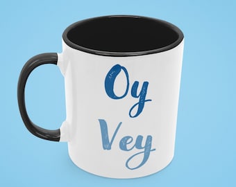 Taza Oy Vey, regalos de Hanukkah, regalo judío divertido, taza judía, taza judía Oy Vey, taza de café Oy Vey, tazas judías