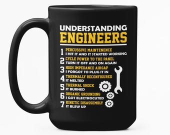 Taza humorística para ingenieros, chistes técnicos, regalo para el trabajo