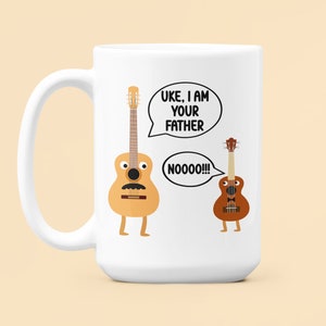 Ukelele Guitar Mug, Ukelele Gifts, Uke I am Your Father, Guitar Pun, Ukelele Pun, Funny Dad Gift, Guitarist Mug, Musician Gift, Music Joke