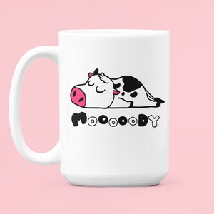 Moody Cow Mug, MOOOOODY Cute Cow Gifts, Funny Saying Cup, Trendy, Cow Print, Minimalist, Silly, Country Western Mug, Farmer Gifts