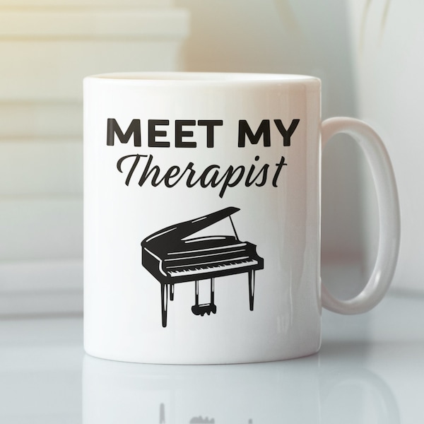 Piano Mug, Piano Player Gift, Funny Piano Therapy Coffee Mug, Gift for Piano Player, Pianist Gift, Gifts for Piano Players, Funny Piano Gift