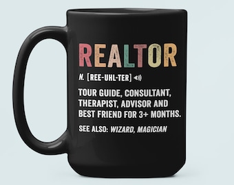 Tasse de définition d'agent immobilier, cadeaux drôles d'agent immobilier, tasse de café drôle d'agent immobilier, tasse de café d'agent immobilier, cadeau pour l'agent immobilier, idées de cadeau d'agent immobilier