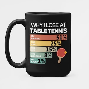 Cadeaux ping-pong, tasse pourquoi je perds au ping-pong, cadeaux amusants pour les amateurs de ping-pong, tasse à café professionnel du ping-pong, tasse à café Whiff-Whaff