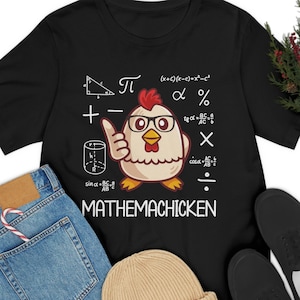 Wiskunde woordspeling shirt, Mathemachicken shirt, wiskundige geschenken, grappige wiskunde minnaar tshirt, wiskunde leraar geschenken, wiskunde humor grap, wiskunde dieren
