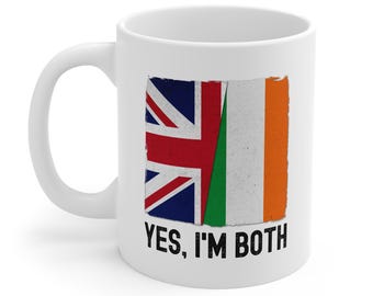 UK Ireland Dual Citizen Mug, Yes I'm Both Mug, British Irish Gift, UK Ireland Pride Coffee Cup, Funny Nationality Mug, Immigration Gift