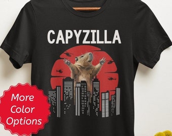 Funny Capybara Shirt, Capyzilla Tshirt, Capybara Lover Gifts, Capybara Meme Tee Shirt, Unique Presents for Capybara Owner Enthusiast