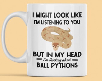 Regali Ball Python, Banana Ball Python Tag, Nella mia testa sto pensando a Ball Pythons, Funny Python Coffee Cup, Python Lover, Python Owner