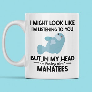 Seekuh Tasse, Lustige Seekuh-Geschenke, In meinem Kopf denke ich an Seekuh, Seekuh-Kaffeetasse, Seekuh-Liebhaber Geschenke