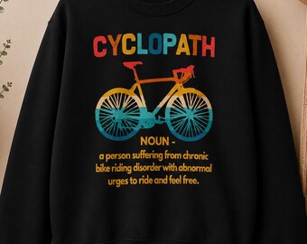 Cyclopath Bicycle Definition Sweatshirt, Retro Bike Cycling Graphic Sweater