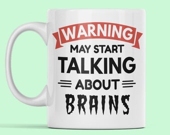 Neurowissenschaftliche Tasse, Gehirn-Becher, Neurowissenschaftler-Geschenk, Warnung kann beginnen, über Gehirne zu sprechen, Neurowissenschaftliche Geschenke, Kognitive Wissenschafts-Becher