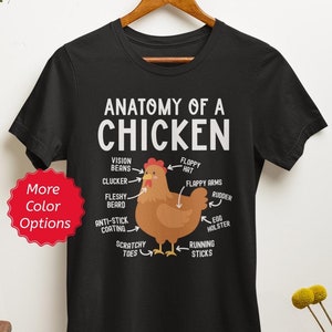 Anatomie d'une chemise de poulet, cadeaux drôles pour amateurs de poulet, t-shirt éleveur de poulet, cadeaux uniques pour les amateurs de poulet, t-shirt coq