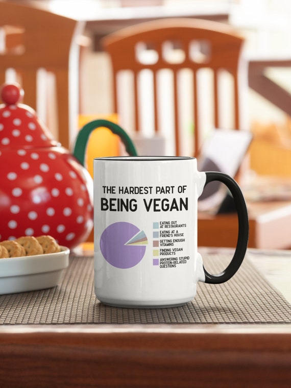 Funny Vegan Mug Vegan Gifts Plant Base Protein Vegan Protein Joke Hardest Part of Being Vegan Vegan Definition Getting Enough Protein Etsy UK