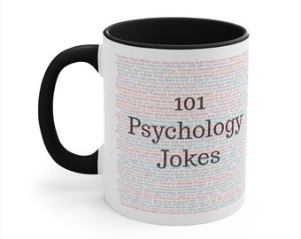 Psychology Mug, Funny Psychologist Gifts, 101 Psychology Jokes, Psychology Puns, Therapist Gift, Therapy Mug, Psychology Major Gift