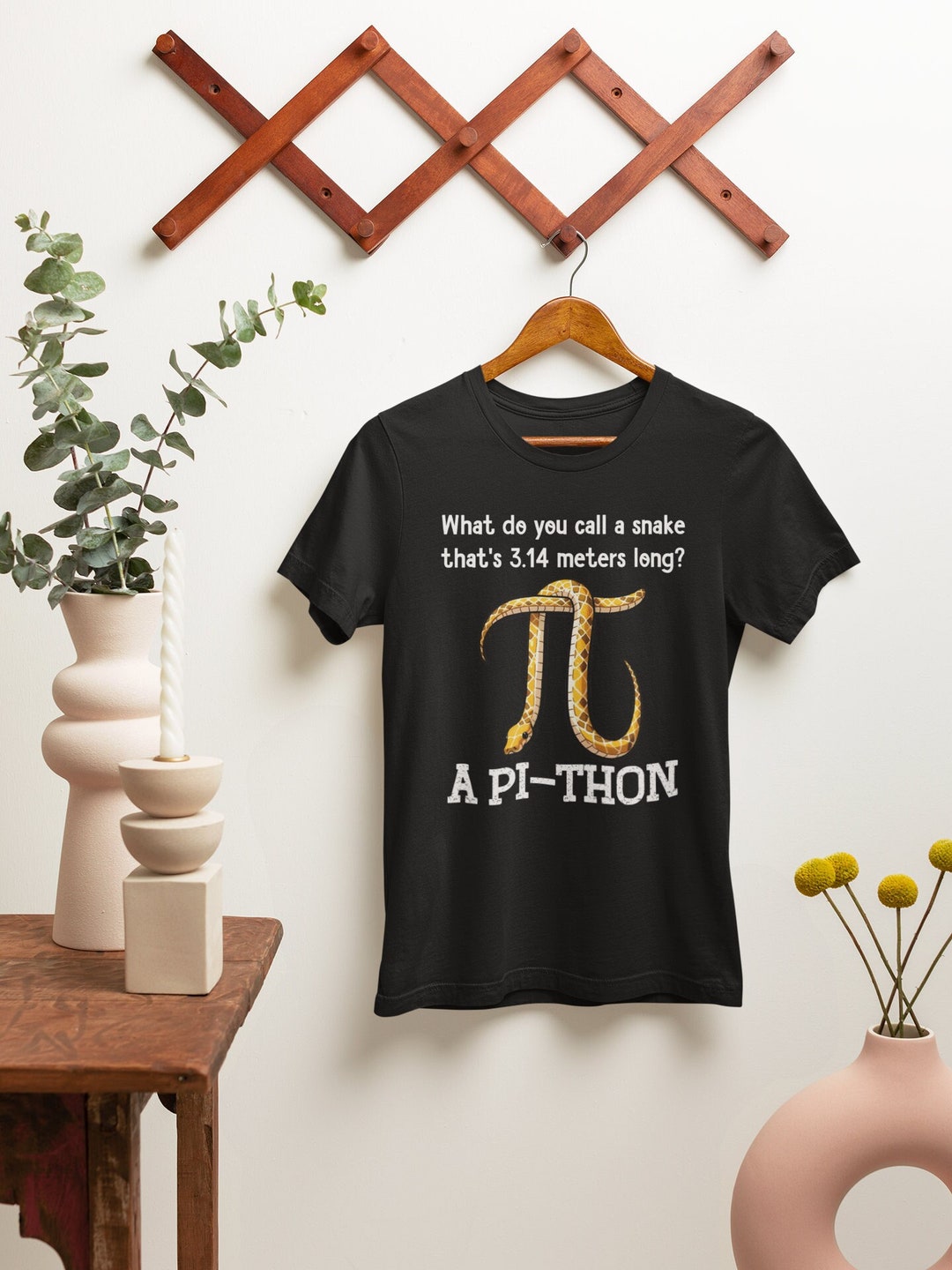 Pi Thon Shirt, Funny Math Python Gifts, What Do You Call a Snake That's ...