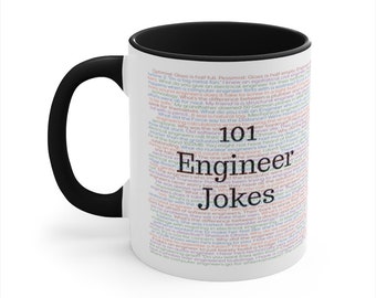 Funny Engineer Gifts, Engineer Mug, Engineering Gifts, 101 Engineer Jokes, Engineer Puns, Funny Gift for Engineer, Engineer Graduation Gift