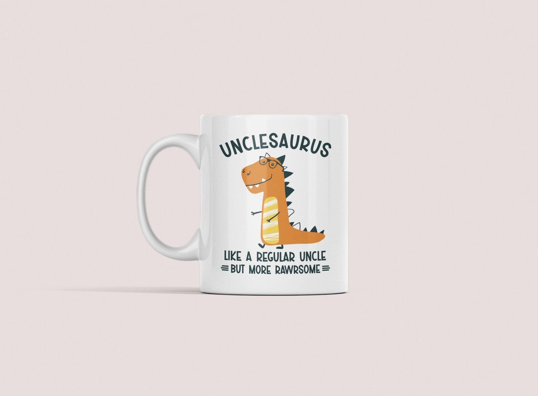 Funny 'Unclesaurus' Dinosaur Mug – 11oz Ceramic Novelty Coffee Cup Gift For Uncle, Birthday, Father's Day, Christmas