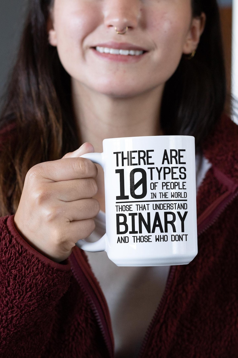 Binary Humor Programmer Coffee Mug, Geek Code Joke Tech Gift, There Are ...