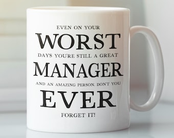 Worst Manager Ever Mug, Funny Boss Gift, Best Manager Ever, Office Gag Gift, Sarcastic Coffee Mug, Gift for Manager, Funny Office Humor
