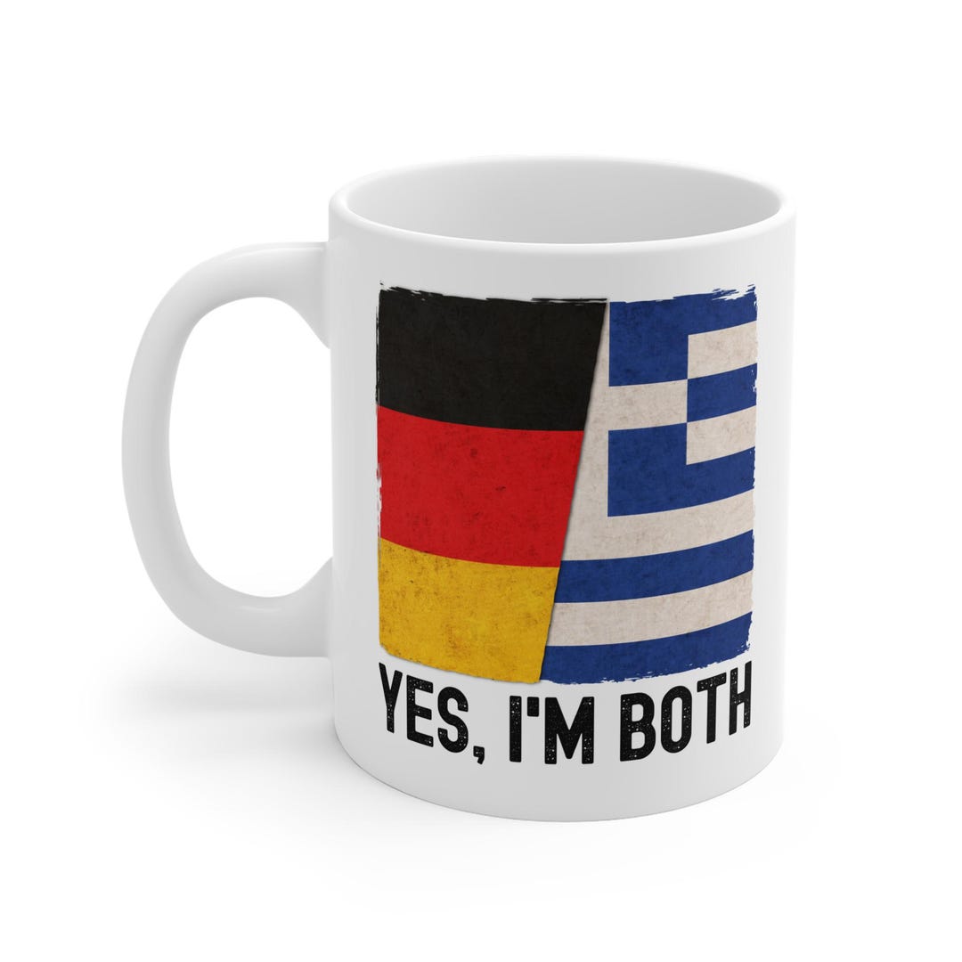 German Greek Yes I'm Both German Greek Dual Citizen Mug, Germany Greece Flags Coffee ...