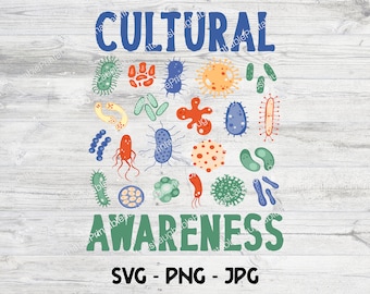Microbiology SVG, Cultural Awareness Cut File, Infectious Disease, Microbiologist Instant Digital Download, PNG JPG Cricut File, Bacteria