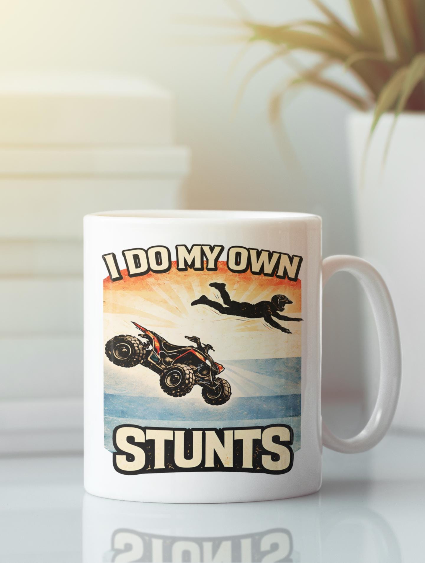 Funny ATV Injury Mug, I Do All My Own Stunts Quad Bike Coffee Cup Gifts ...