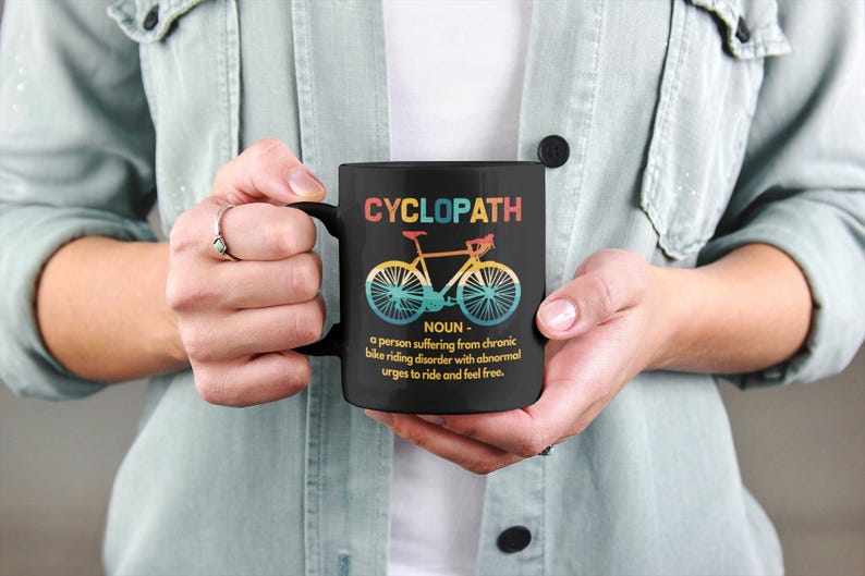 Cyclopath Mug, Funny Cycling Gifts, Cycling Definitions Mug, Cyclist Coffee Cup, Cycopath Cycling Mug, Gift for Cyclist, Biking Mug image 1