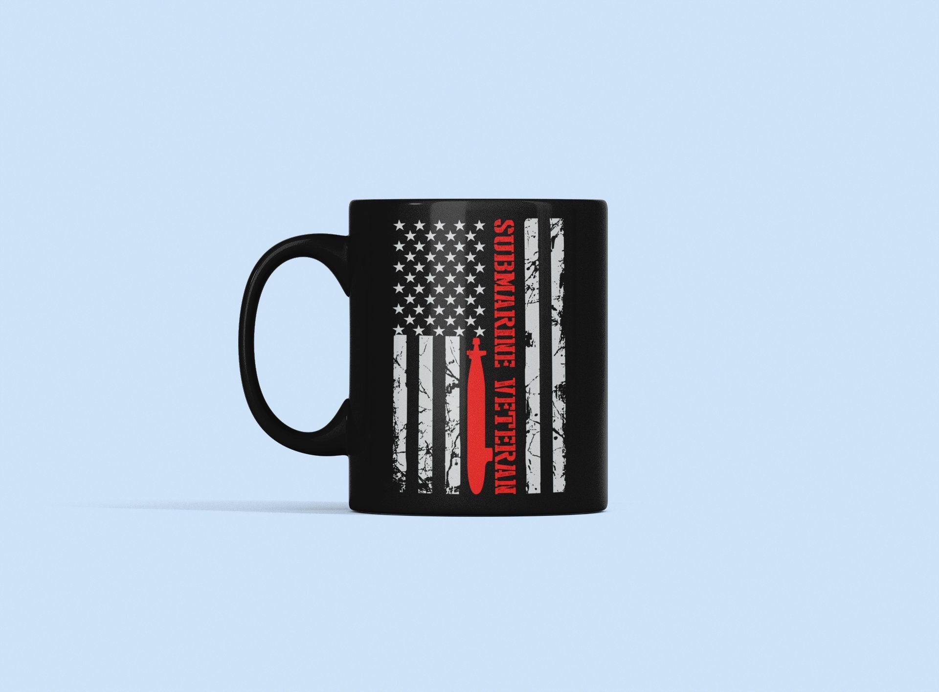 Submarine Veteran Gift, Sumarine Veteran Mug, Veteran Present, American Flag Cup, Navy Veteran Mug, Veteran Dad Gift