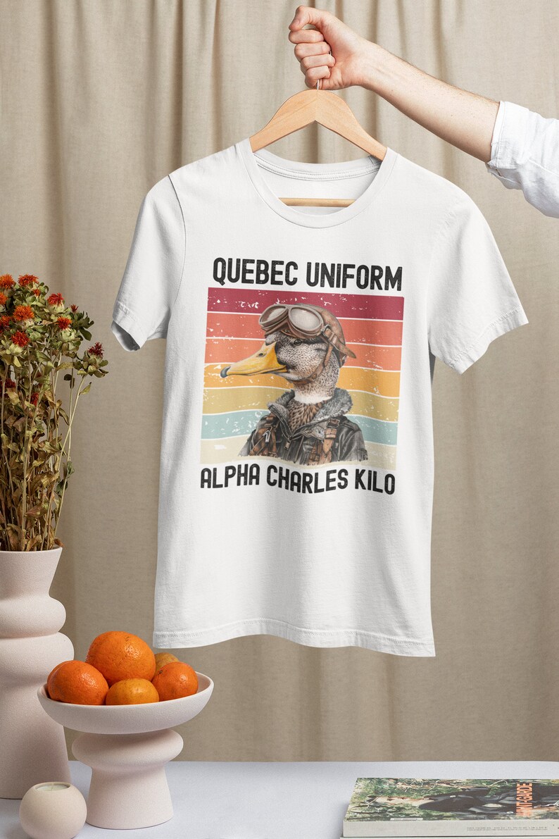 Funny Duck Shirt, Duck Lover Pilot Gifts, Quebec Uniform Alpha Charles ...