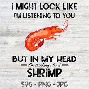 Shrimp SVG, Funny Shrimp Lover Digital File PNG JPG, Cute Cricut Silhouette Cutting File Watercolor Downloadable Cartoon Clipart Sublimation