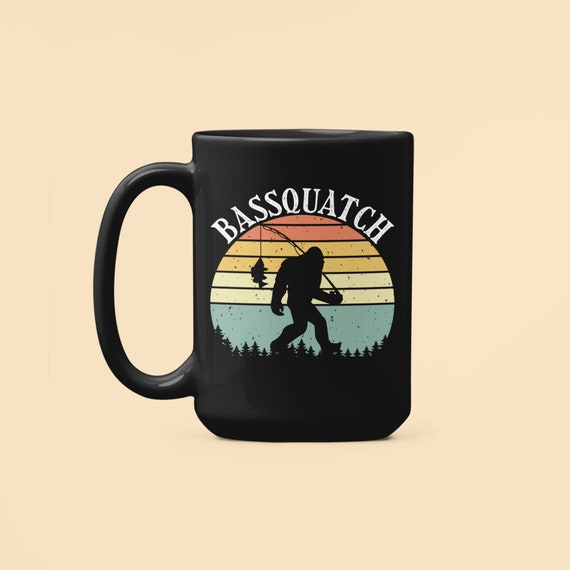 Buy Bass Fishing Mug, Funny Fishing Gifts, Bassquatch Coffee Cup