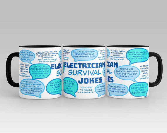 Electrician Gifts, Electrician Mug, Funny Electrician Coffee Mug,  Electrician Jokes, Gift for Electrician Dad, Electrician Father's Day Cup