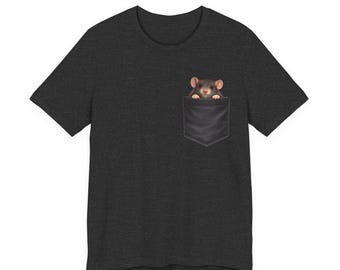 Pocket Rat Peeking T-shirt | Cute Rodent Pocket Tee - Etsy