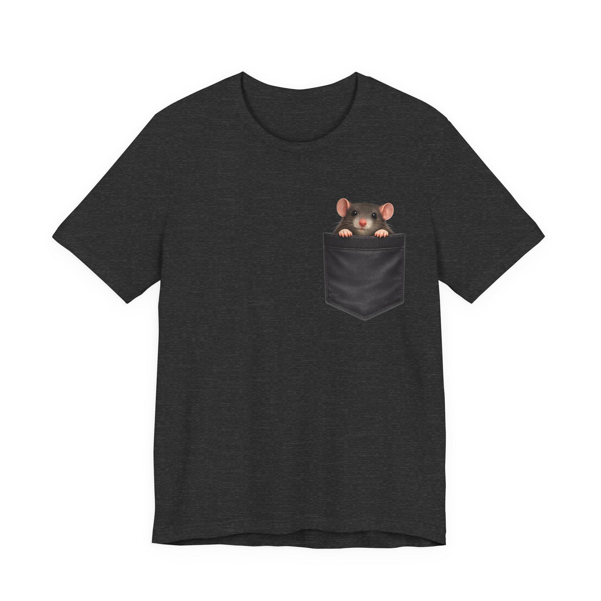 新品　RATS SOLIDARITY POCKET TEE XL BLACK Pocket Rat Peeking T-shirt | Cute Rodent Pocket Tee - Etsy