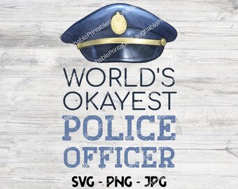 Oficial de policía SVG, Archivo digital de oficial de policía más bueno del mundo, Policía png jpg, Descarga de imagen de policía lindo, Archivo de corte Cricut de policía