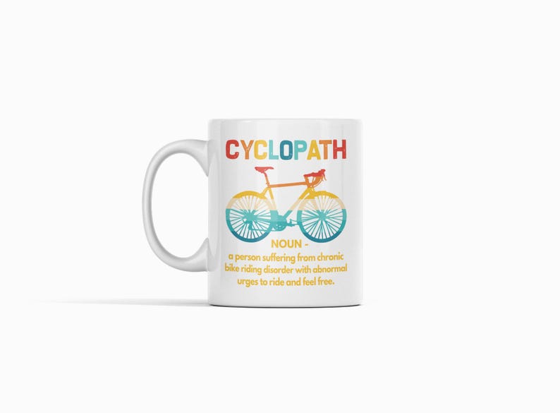 Cyclopath Mug, Funny Cycling Gifts, Cycling Definitions Mug, Cyclist Coffee Cup, Cycopath Cycling Mug, Gift for Cyclist, Biking Mug image 2