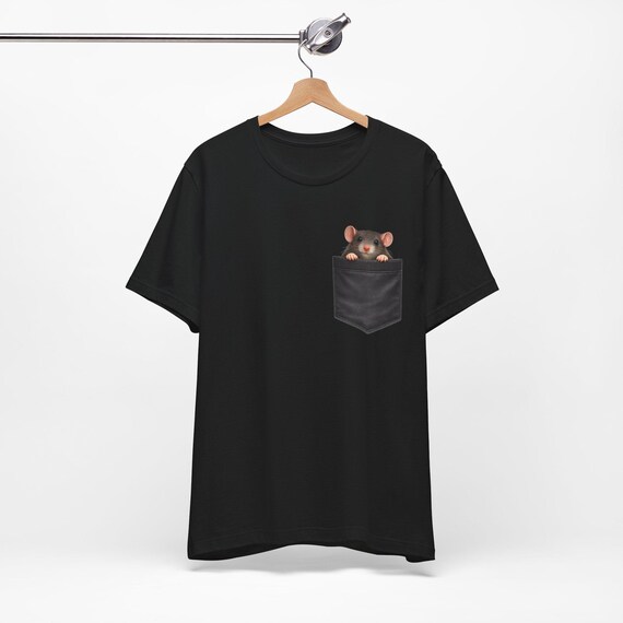 Pocket Rat Peeking T-shirt | Cute Rodent Pocket Tee - Etsy