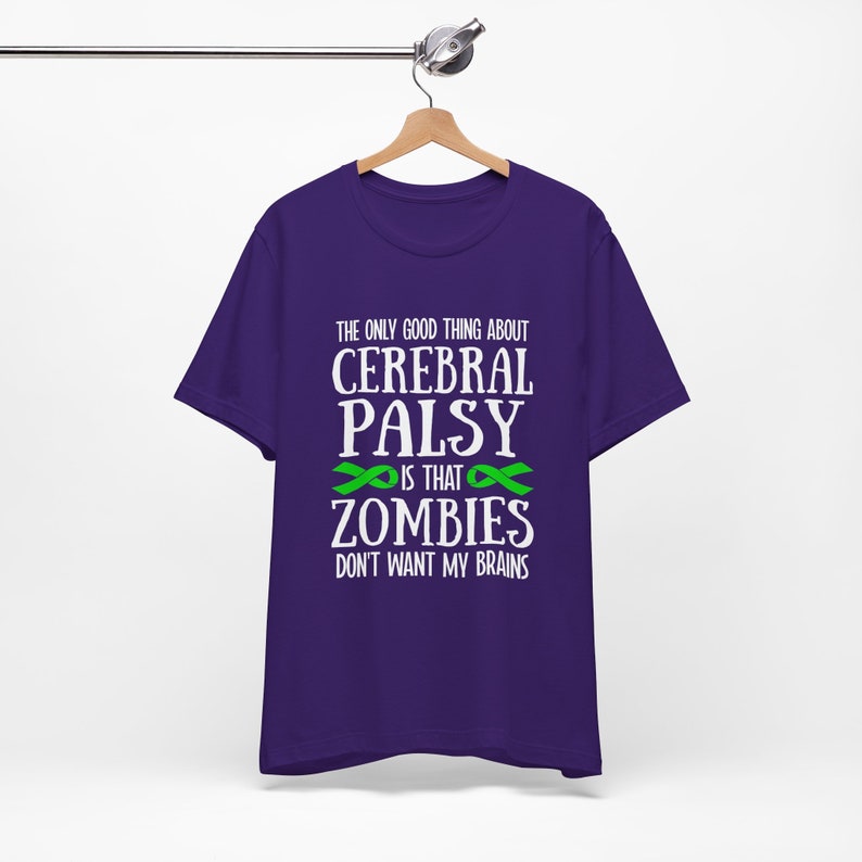 脳性麻痺Tシャツ、脳性麻痺ギフト、面白い病気Tシャツ、脳性麻痺の良いところはゾンビが私の脳を欲しがらないこと 画像 8