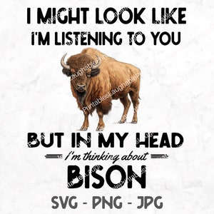Bison SVG, Funny Buffalo Digital File, Bison Lover png jpg, Cute Cricut Silhouette Cutting File Downloadable Cartoon Clipart Illustration