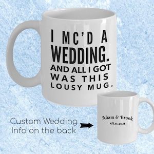 Regalo de MC de boda personalizado, taza de café de maestro de ceremonias de boda personalizada, regalo de maestro de ceremonias personalizado