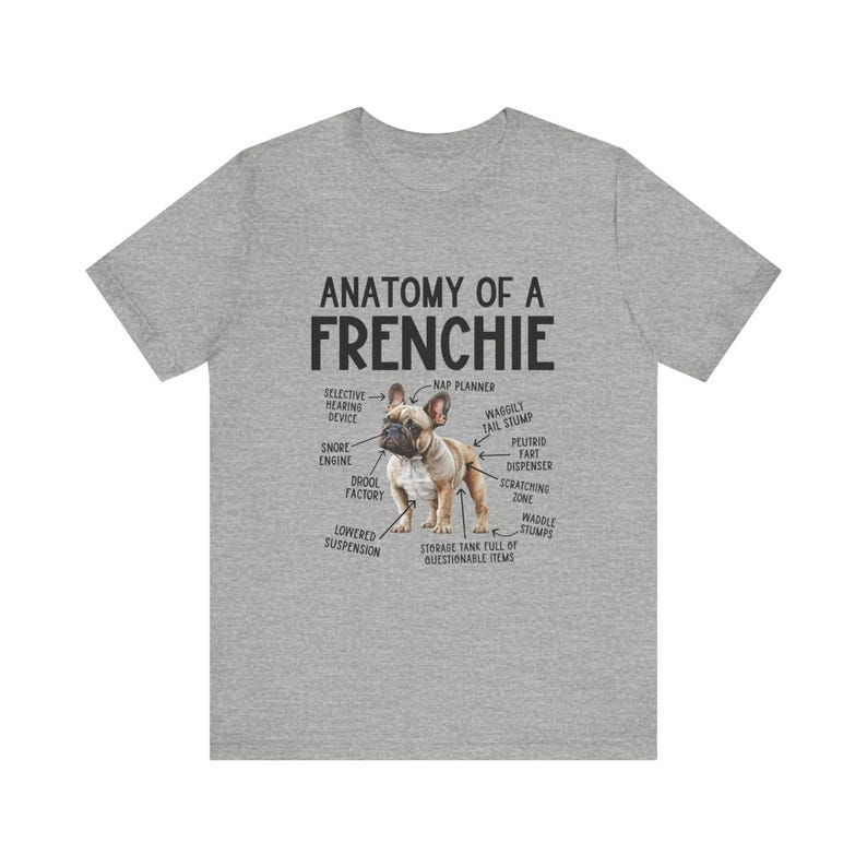 French Bulldog T-Shirt, Frenchie Lover Gift, Anatomy of a Frenchie Coffee Tee, Pet Owner Shirt, Animal Anatomy Tshirt, French Bulldog Owner image 8