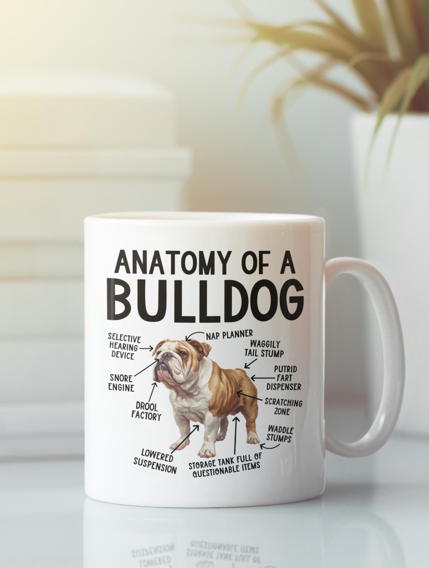 Tazza Regalo Bully Bulldog Britannico - Design Acquerello Colorato, 311 Ml, Adatta A Microonde E Lavastoviglie, Idea Compleanno - copertina