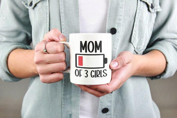 Mom Of 3 Girls Mug Funny Girl Mom Gifts Three Girls Coffee Cup Girl Mommy  Mother