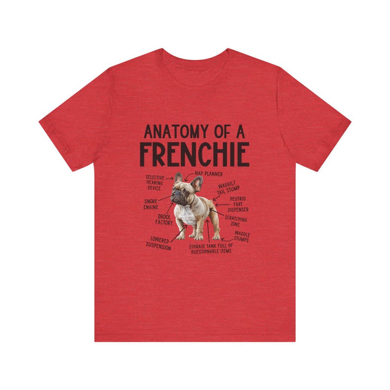 French Bulldog T-Shirt, Frenchie Lover Gift, Anatomy of a Frenchie Coffee Tee, Pet Owner Shirt, Animal Anatomy Tshirt, French Bulldog Owner image 5